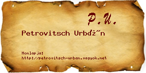 Petrovitsch Urbán névjegykártya